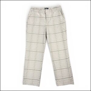 Abercrombie & Fitch Plaid Tan Gray Trousers Womens S Preppy Cropped Academia Y2K
